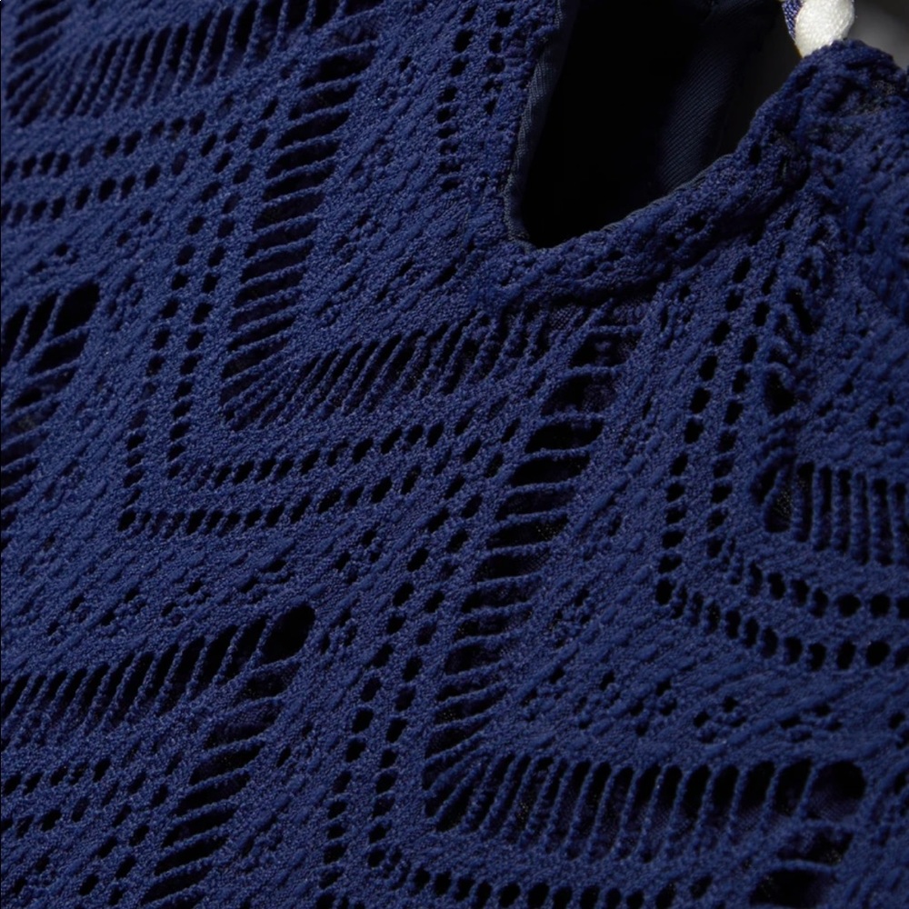 PatBo Cutout textured Jersey and open knit maxi dress in indigo NEW COLLECTION - Picture 3 of 9